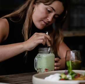 Moor customer drinking